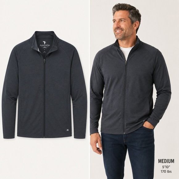 AndersonOrd Other - AndersonOrd Solution Bomber Jacket‎ Mens M Black Heather Full Zip Performance